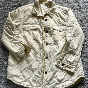 Quilted jacket puffer, white cream , size xl